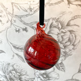 Christmas glass bauble - red
