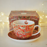 Tea cup William Morris - Strawberry Thief red