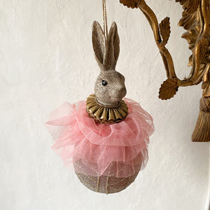 Bunny christmas ornament - Pink tulle