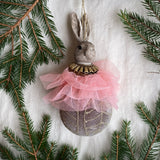 Bunny christmas ornament - Pink tulle