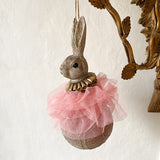 Rabbit Christmas ornament - Pink tulle