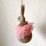 Rabbit Christmas ornament - Pink tulle