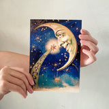 Birthday card with glitter - Moon