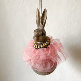 Rabbit Christmas ornament - Pink tulle
