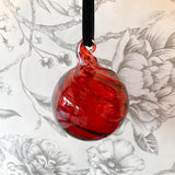 Christmas glass bauble - red