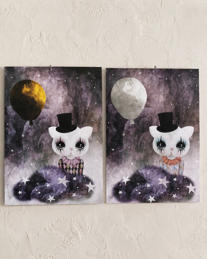 Miniposter - Clownkatt, grå - DessinDesign
