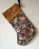 Julstrumpa - Strawberry Thief, brun DessinDesign