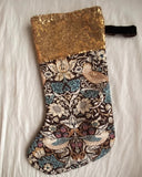 Julstrumpa - Strawberry Thief, brun DessinDesign