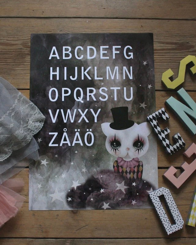 ABC - Clown-katt, A4 DessinDesign