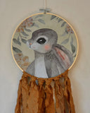 Tygtavla, Kaninporträtt - Brun DessinDesign