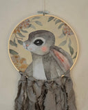 Tygtavla, Kaninporträtt - Grå DessinDesign