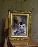 Miniposter - Clownkatt, guld DessinDesign