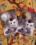 Miniposter - Clownkatt, guld DessinDesign