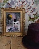 Miniposter - Clownkatt, guld DessinDesign