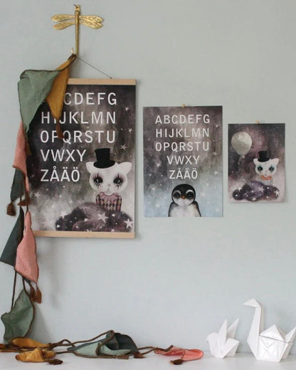 Miniposter - Clownkatt, grå DessinDesign