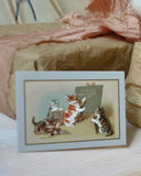 Litet kort med kuvert - Retrokatter DessinDesign