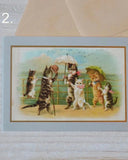 Litet kort med kuvert - Retrokatter DessinDesign