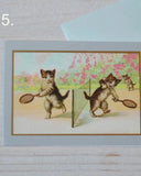 Litet kort med kuvert - Retrokatter DessinDesign