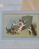 Litet kort med kuvert - Retrokatter DessinDesign