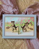 Litet kort med kuvert - Retrokatter DessinDesign