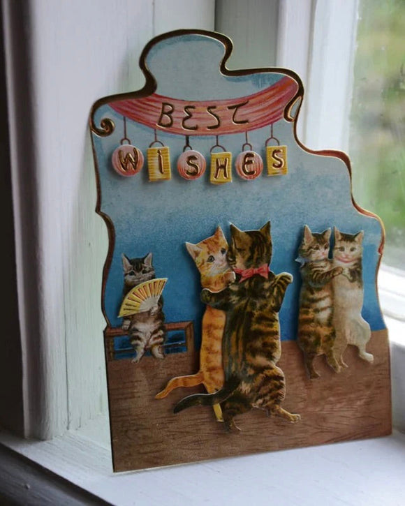 3D kort - Dansande katter DessinDesign