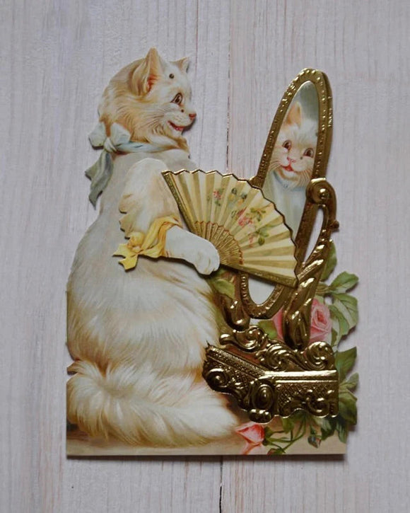 3D kort - Katt med spegel DessinDesign