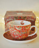 Tekopp, William Morris - "Strawberry Thief" röd DessinDesign