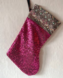 Julstrumpa - Glitter, fushia DessinDesign