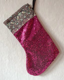Julstrumpa - Glitter, fushia DessinDesign