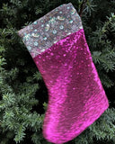 Julstrumpa - Glitter, fushia DessinDesign