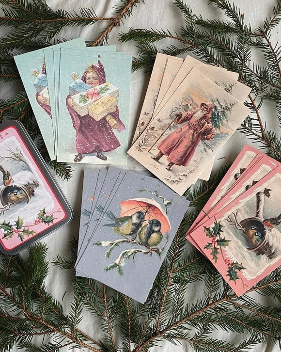 Plåtask med 20 julkort DessinDesign