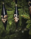 Vintage julgranskula - Svart droppe DessinDesign