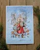 Glittrig gammeldags adventskalender - Tomte & renar DessinDesign