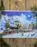 Glittrig gammeldags adventskalender - Tomte på tåg DessinDesign