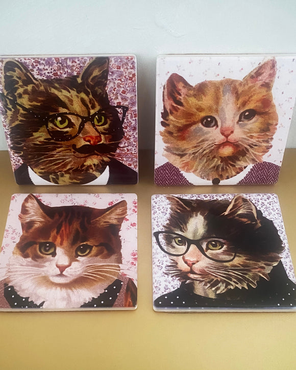 Glasunderlägg - Katter DessinDesign