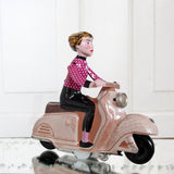 Retro Tin toy - pink scooter girl - Dessin Design