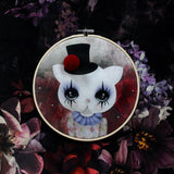 Clown cat, red, wall hoop - Dessin Design