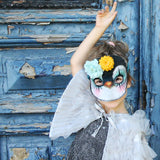 Penguin mask - clown, flowers - Dessin Design