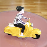 Retro Tin toy - yellow scooter girl - Dessin Design