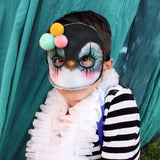 Penguin mask - clown, pom poms - Dessin Design