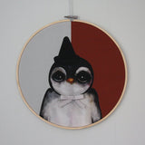 Penguin, blue - Big, wall hoop - Dessin Design