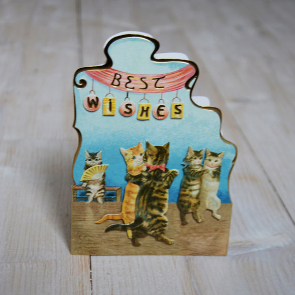 3D card - dancing cats