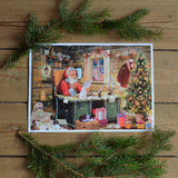 Glittery vintage advent calendar - Santa reads wish list - Dessin Design