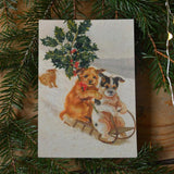 Vintage christmas card - cat&dog - Dessin Design