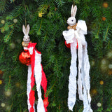 Bunny christmas ornament - Red/white