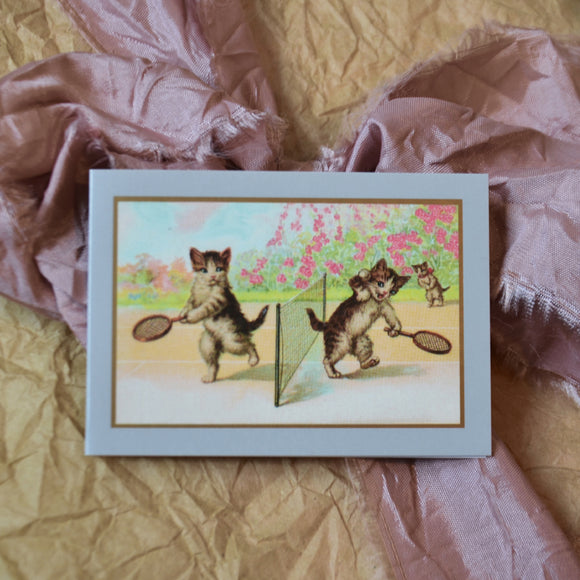 Dessin Design - Small card with envelope - retro cats