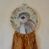 Wall hoop; Bunny portrait - brown - Dessin Design