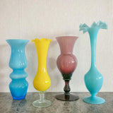 Colorful retro glass vases