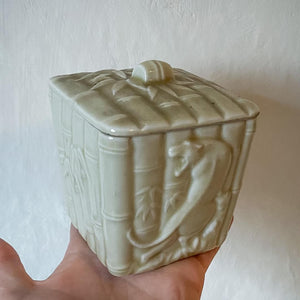 Vintage Porcelain tobacco jar with panther