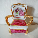 Miniature porcelain armchair, jewelry box, Dessin Design